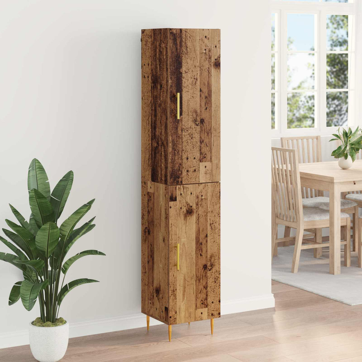 Magasfiú 2 db Öreg fa 34,5 x 34 x 180 cm Szerelt Fa 4