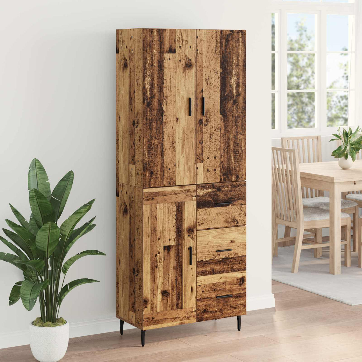 Magasfiú 2 db Öreg fa 69,5 x 34 x 180 cm Szerelt Fa 4