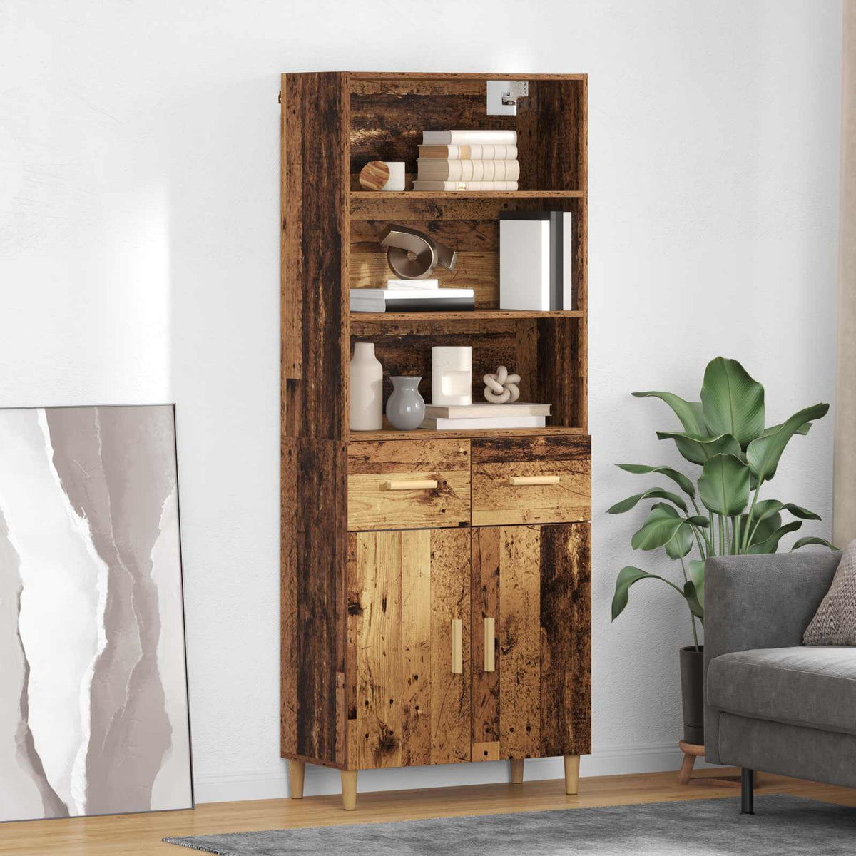 Magasfiú Öreg fa 69,5 x 32,5 x 180 cm Szerelt Fa