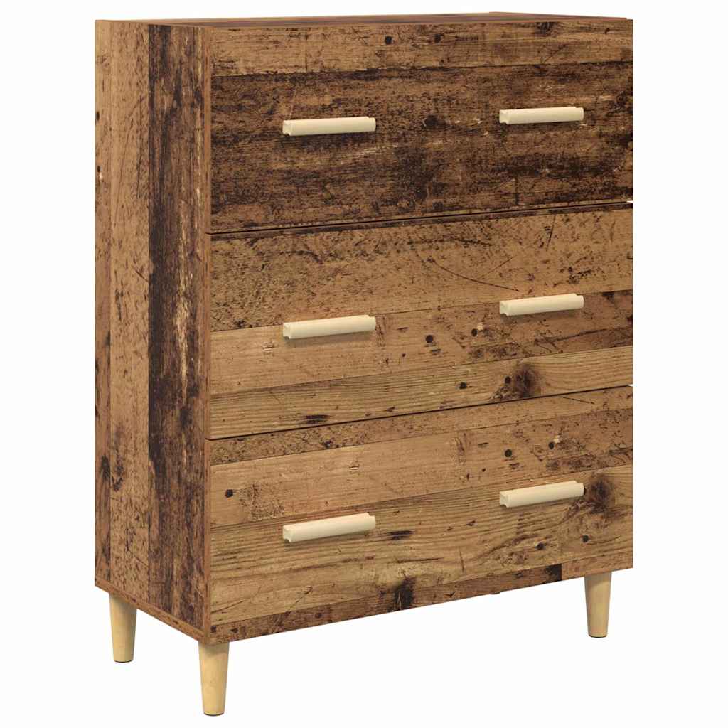Magasfiú fiókkal Öreg fa 69,5 x 34 x 180 cm Műanyag Fa és Üveg 6