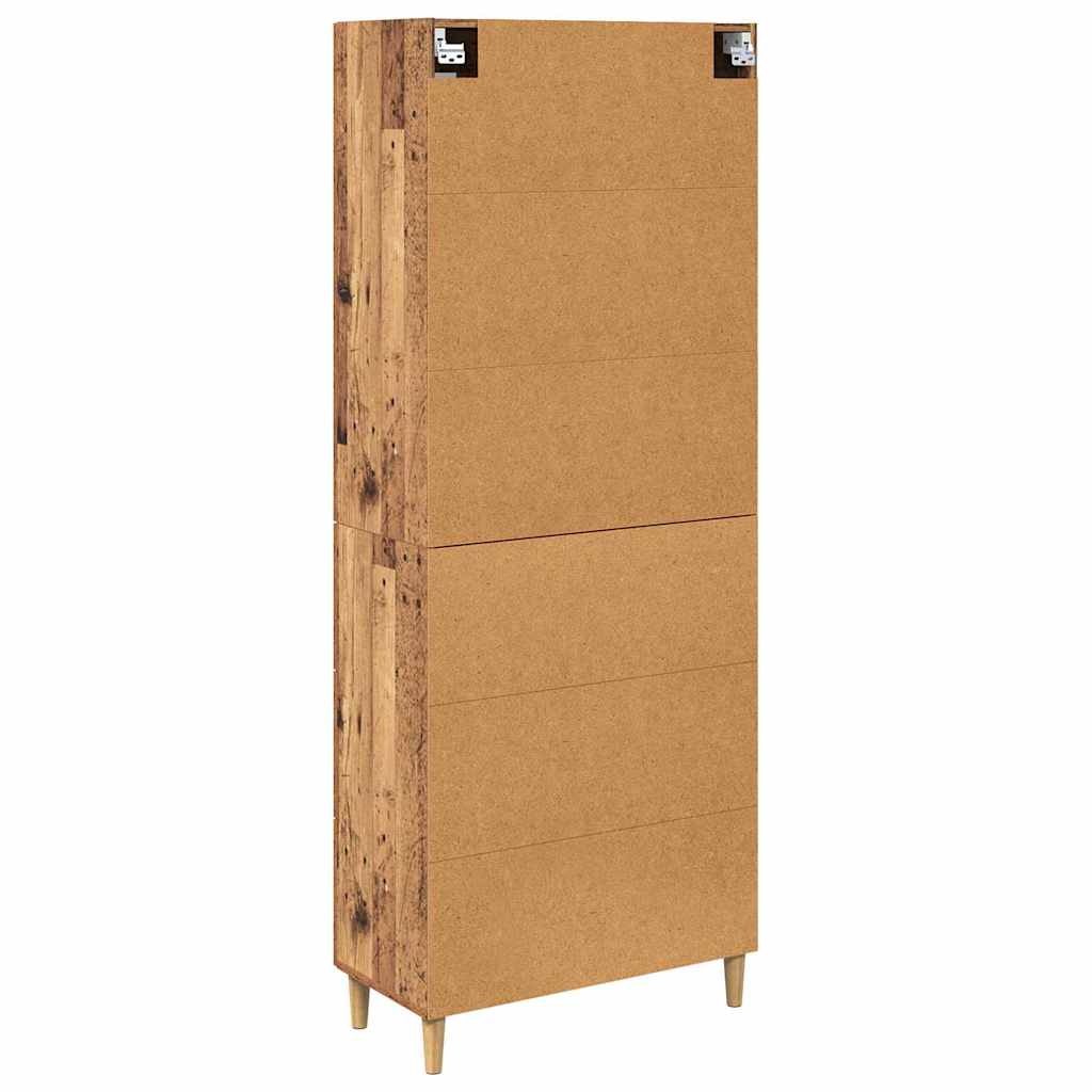 Magasfiú fiókkal Öreg fa 69,5 x 34 x 180 cm Műanyag Fa és Üveg 10