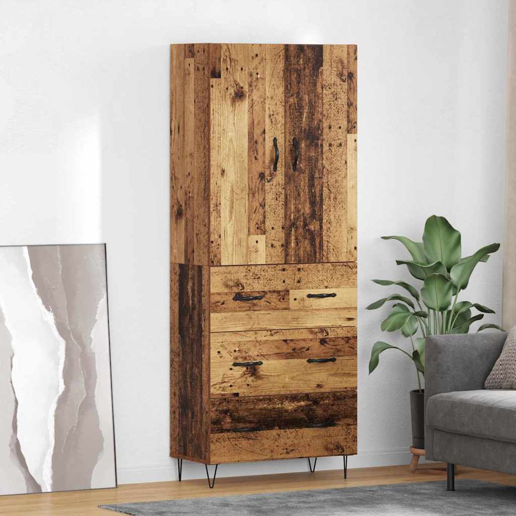 Magasfiú 2 db Öreg fa 69,5 x 34 x 180 cm Szerelt Fa
