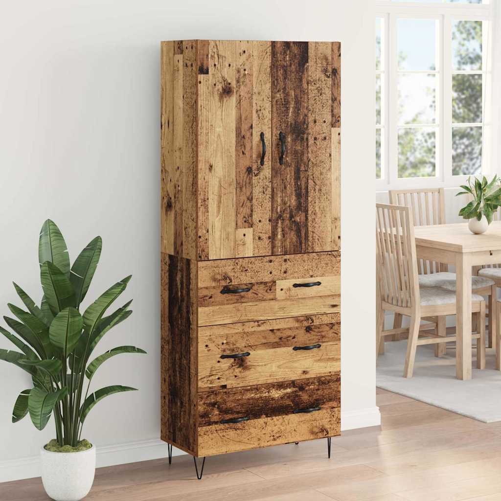 Magasfiú 2 db Öreg fa 69,5 x 34 x 180 cm Szerelt Fa 4
