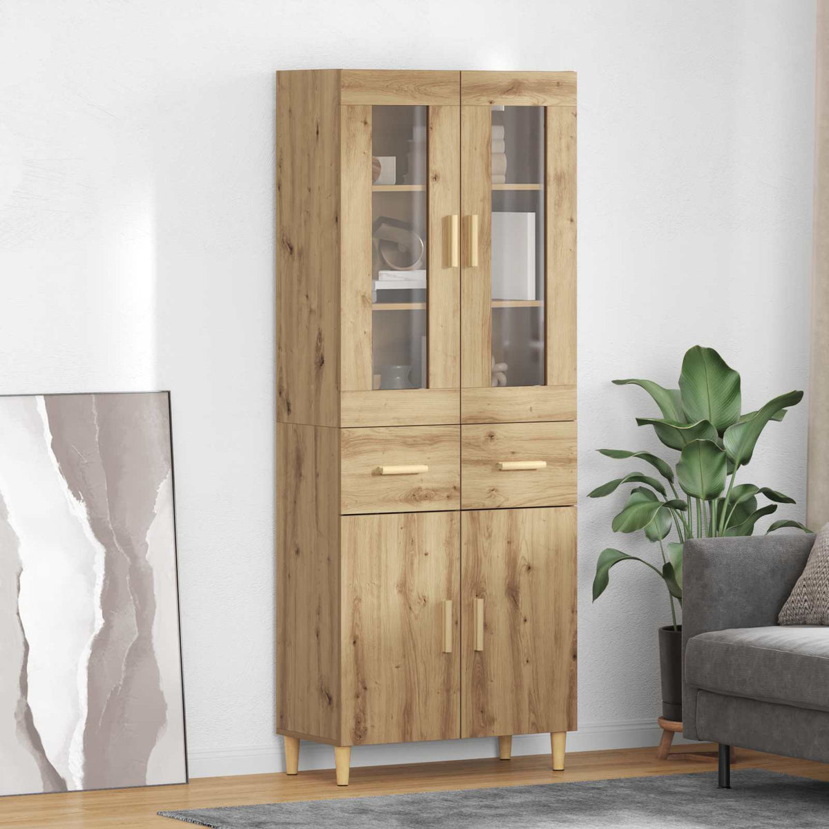 Magasfiú Artisan tölgy 69,5 x 34 x 180 cm Szerelt Fa