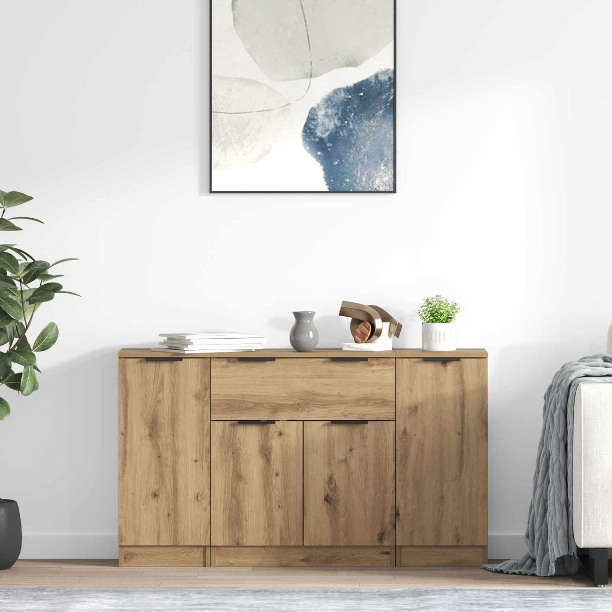Széf 3 db Artisan tölgy 120 x 30 x 70 cm Szerelt Fa