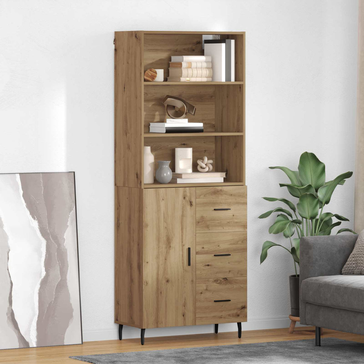 Magasfiú 2 db Artisan tölgy 69,5 x 32,5 x 180 cm Szerelt Fa