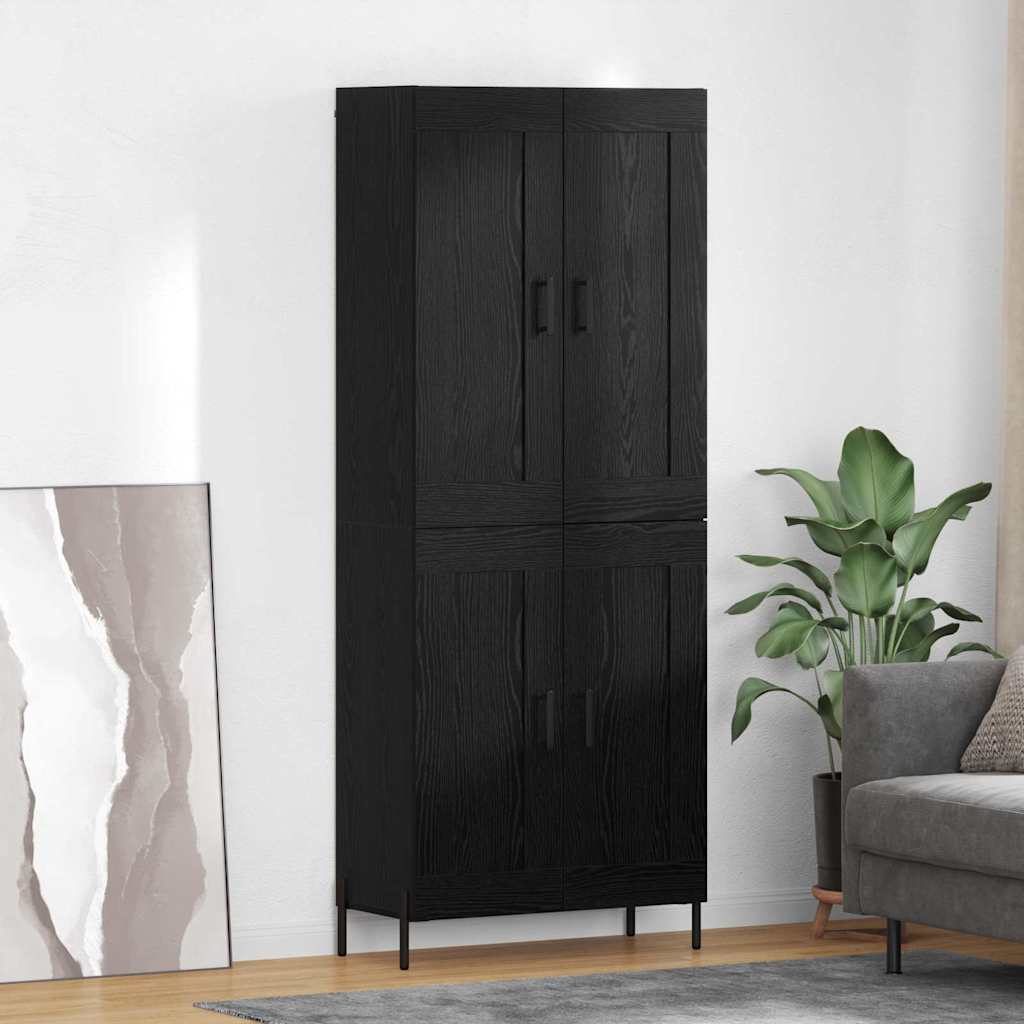 Magasfiú 2 db Fekete tölgy 69,5 x 34 x 180 cm Szerelt Fa