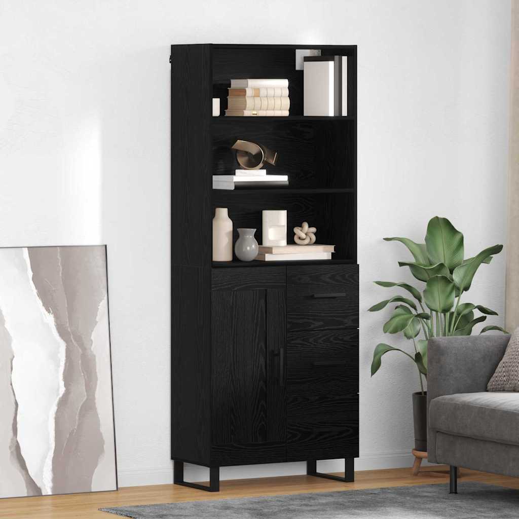 Magasfiú 2 db Fekete tölgy 69,5 x 34 x 180 cm