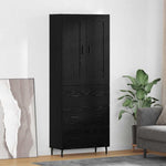 Magasfiú 2 db Fekete tölgy 69,5 x 34 x 180 cm Szerelt Fa