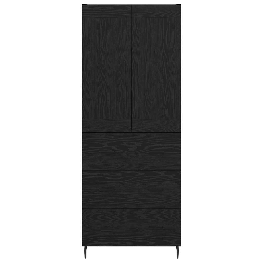 Magasfiú 2 db Fekete tölgy 69,5 x 34 x 180 cm Szerelt Fa 8