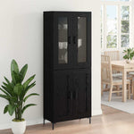 Magasfiú 2 db Fekete tölgy 69,5 x 34 x 180 cm Szerelt Fa 4
