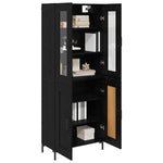 Magasfiú 2 db Fekete tölgy 69,5 x 34 x 180 cm Szerelt Fa 3