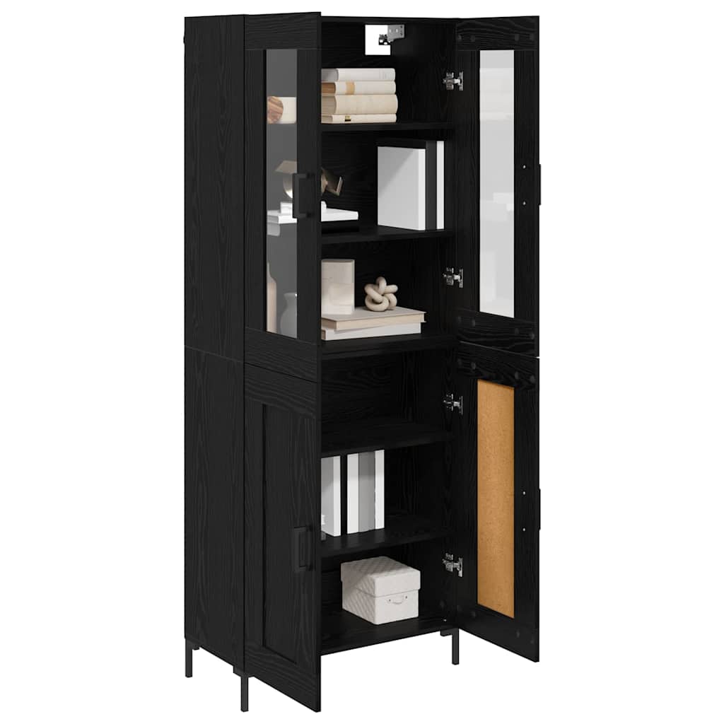 Magasfiú 2 db Fekete tölgy 69,5 x 34 x 180 cm Szerelt Fa 3