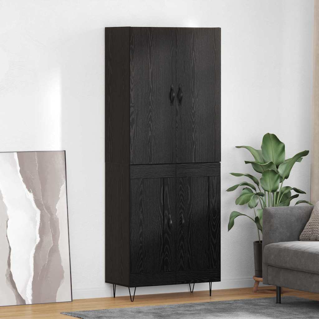 Magasfiú 2 db Fekete tölgy 69,5 x 34 x 180 cm Szerelt Fa