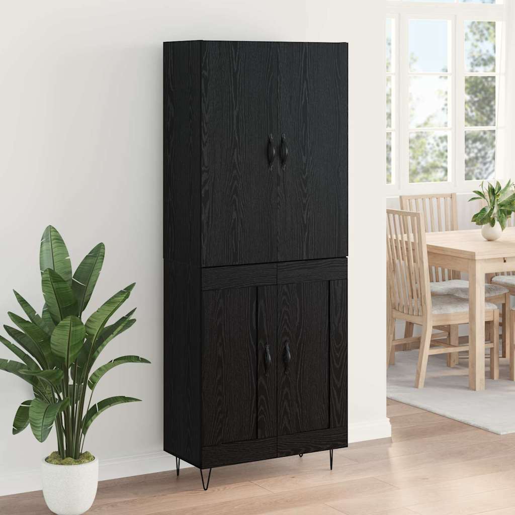 Magasfiú 2 db Fekete tölgy 69,5 x 34 x 180 cm Szerelt Fa 4