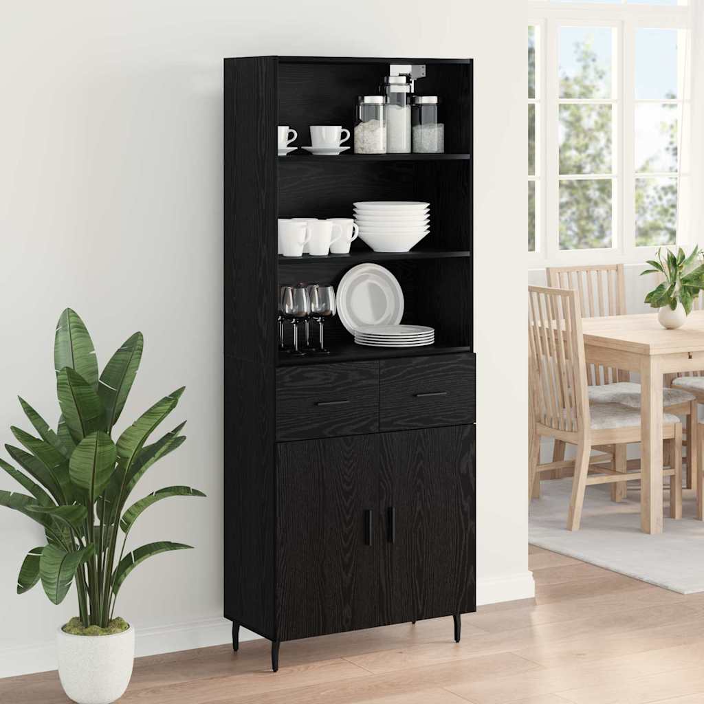 Magasfiú 2 db Fekete tölgy 69,5 x 34 x 180 cm Szerelt Fa 4