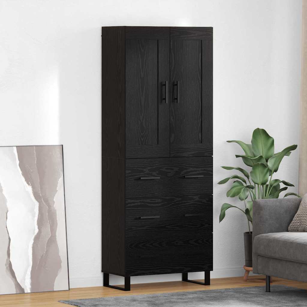 Magasfiú 2 db Fekete tölgy 69,5 x 34 x 180 cm