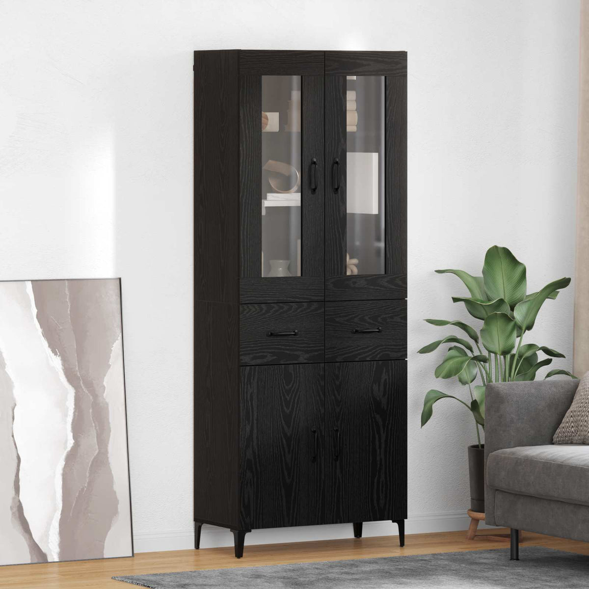 Magasfiú Fekete tölgy 69,5 x 34 x 180 cm Szerelt Fa