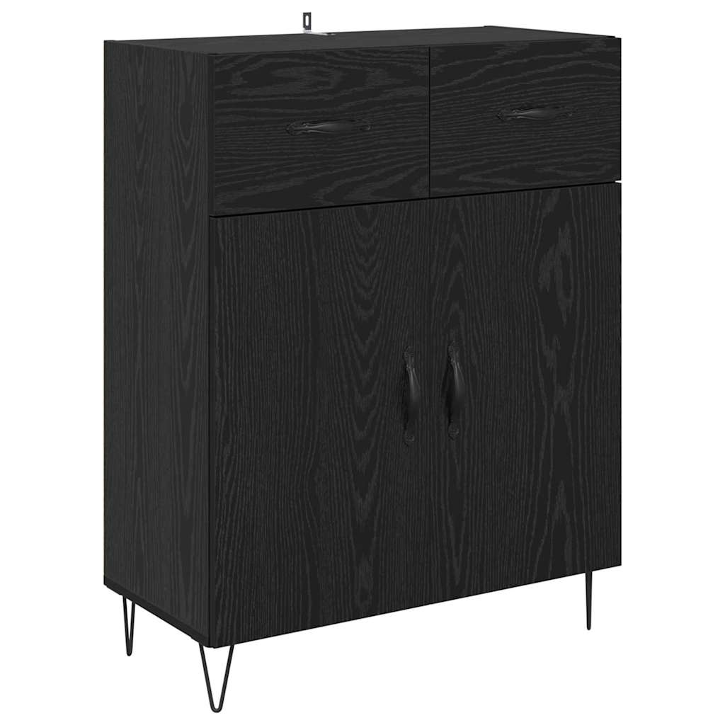 Magasfiú 2 db Fekete tölgy 69,5 x 34 x 180 cm Szerelt Fa 6