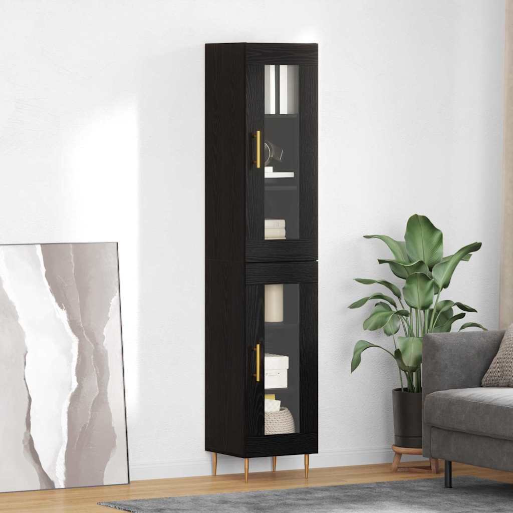 Magasfiú 2 db Fekete tölgy 34,5 x 34 x 180 cm Szerelt Fa