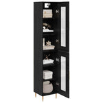 Magasfiú 2 db Fekete tölgy 34,5 x 34 x 180 cm Szerelt Fa 3