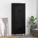 Magasfiú 2 db Fekete tölgy 69,5 x 34 x 180 cm Szerelt Fa