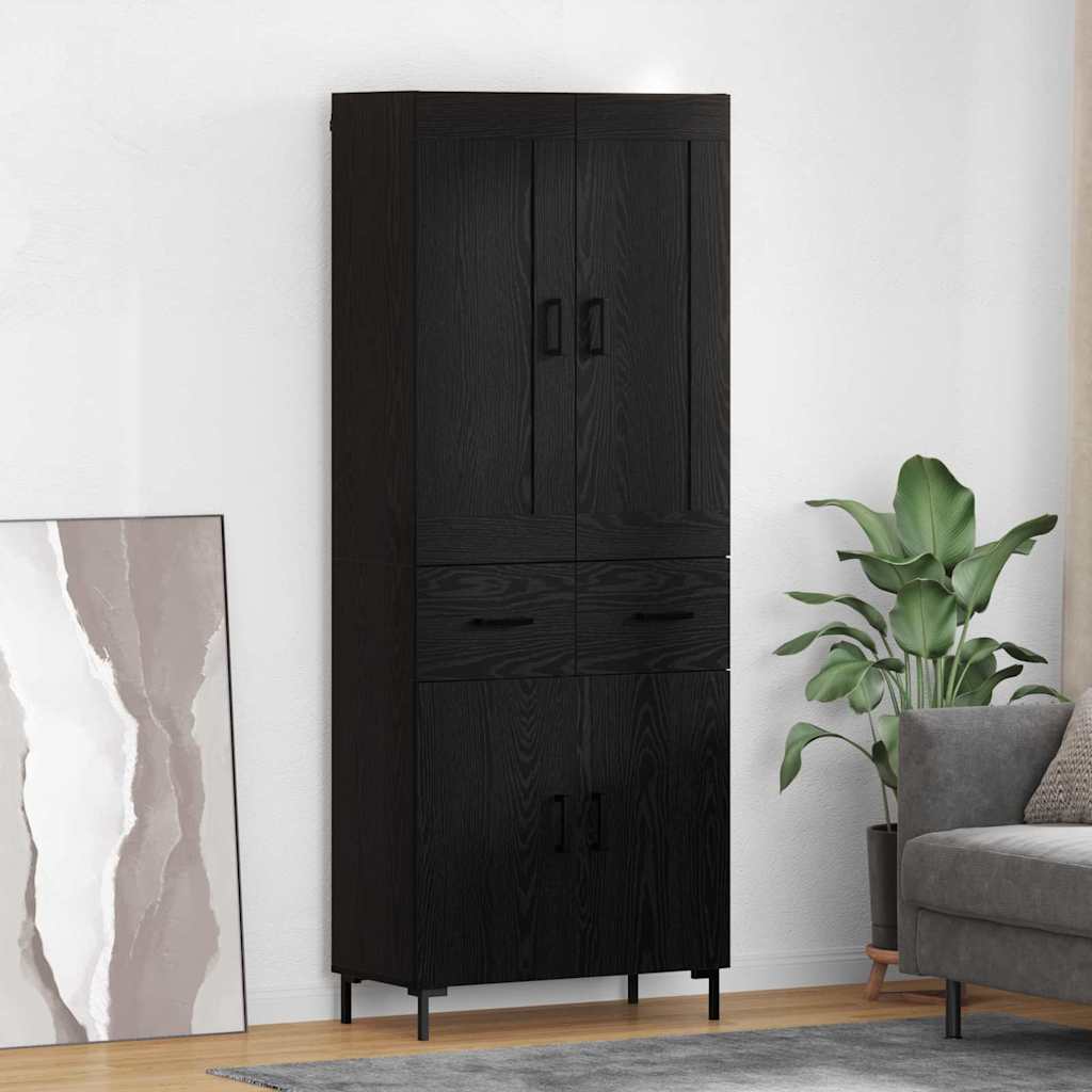 Magasfiú 2 db Fekete tölgy 69,5 x 34 x 180 cm Szerelt Fa