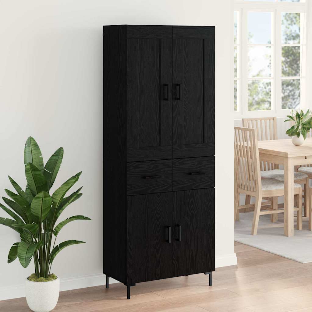 Magasfiú 2 db Fekete tölgy 69,5 x 34 x 180 cm Szerelt Fa 4