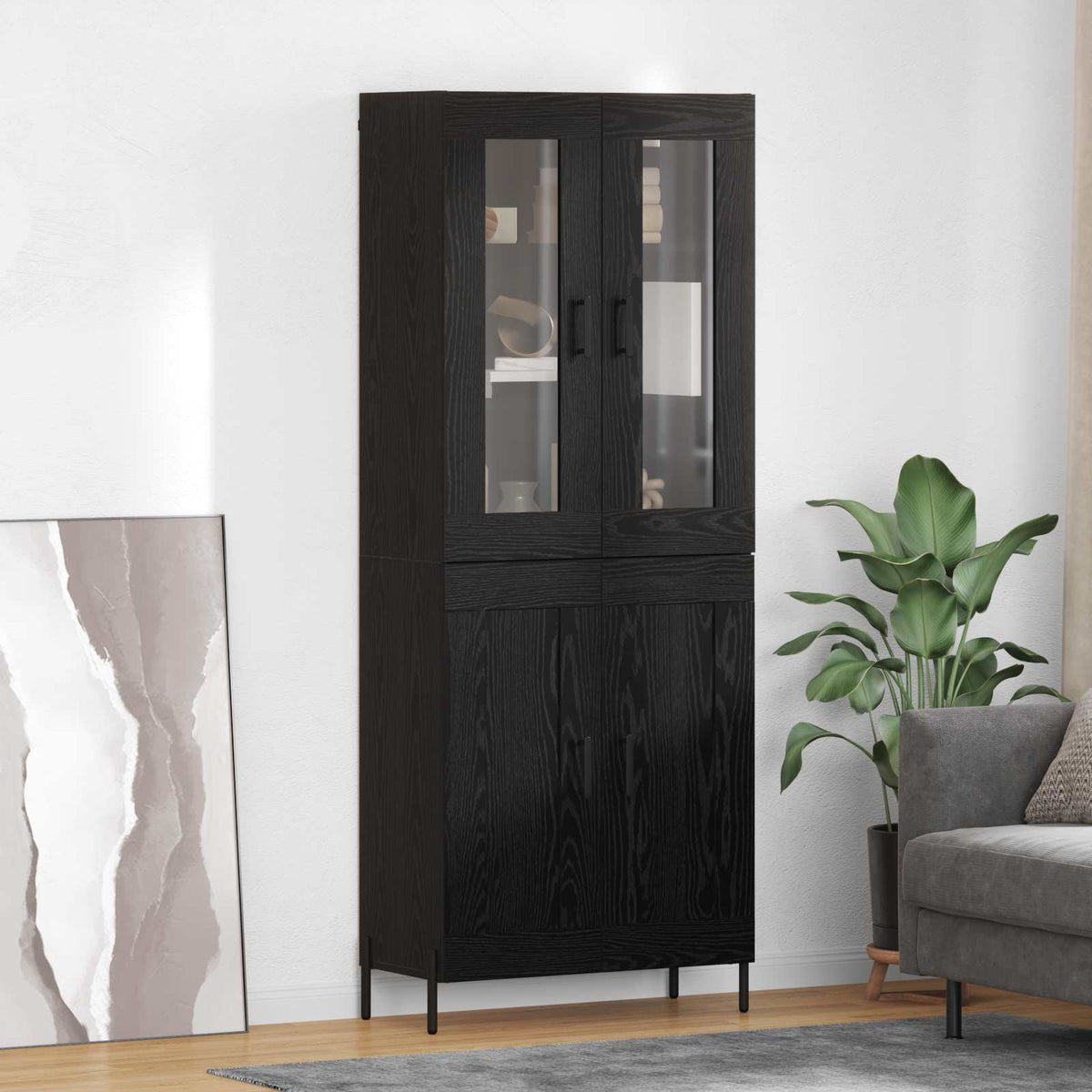 Magasfiú Fekete tölgy 69,5 x 34 x 180 cm Szerelt Fa