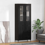 Magasfiú 2 db Fekete tölgy 69,5 x 34 x 180 cm Szerelt Fa