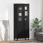 Magasfiú 2 db Fekete tölgy 69,5 x 34 x 180 cm Szerelt Fa