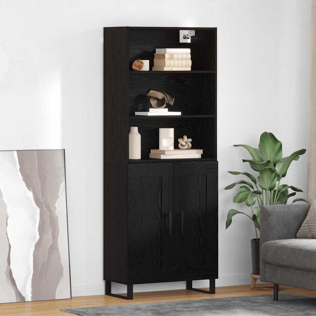 Magasfiú 2 db Fekete tölgy 69,5 x 34 x 180 cm
