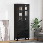 Magasfiú 2 db Fekete tölgy 69,5 x 34 x 180 cm Szerelt Fa