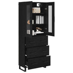 Magasfiú 2 db Fekete tölgy 69,5 x 34 x 180 cm Szerelt Fa 3