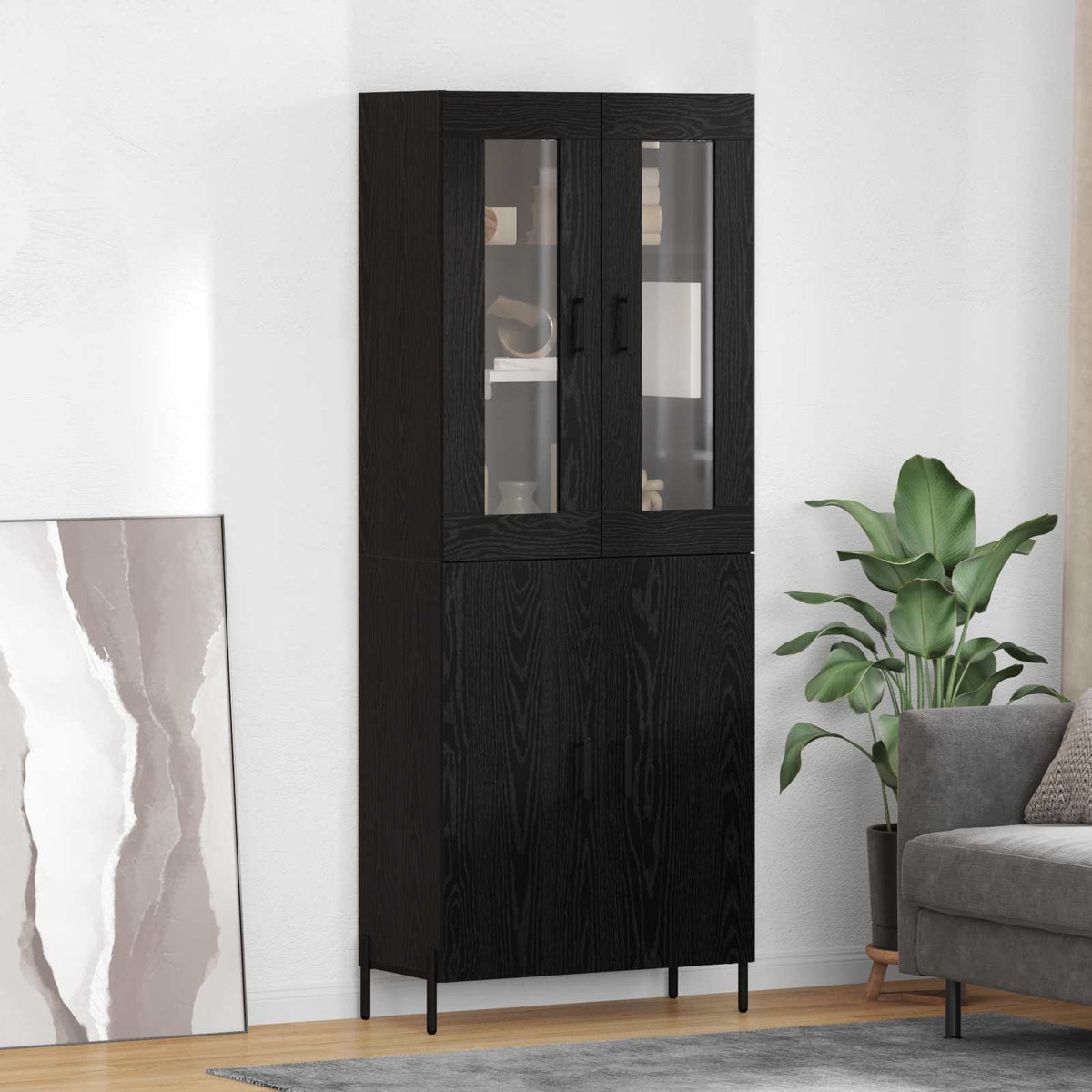 Magasfiú Fekete tölgy 69,5 x 34 x 180 cm Szerelt Fa