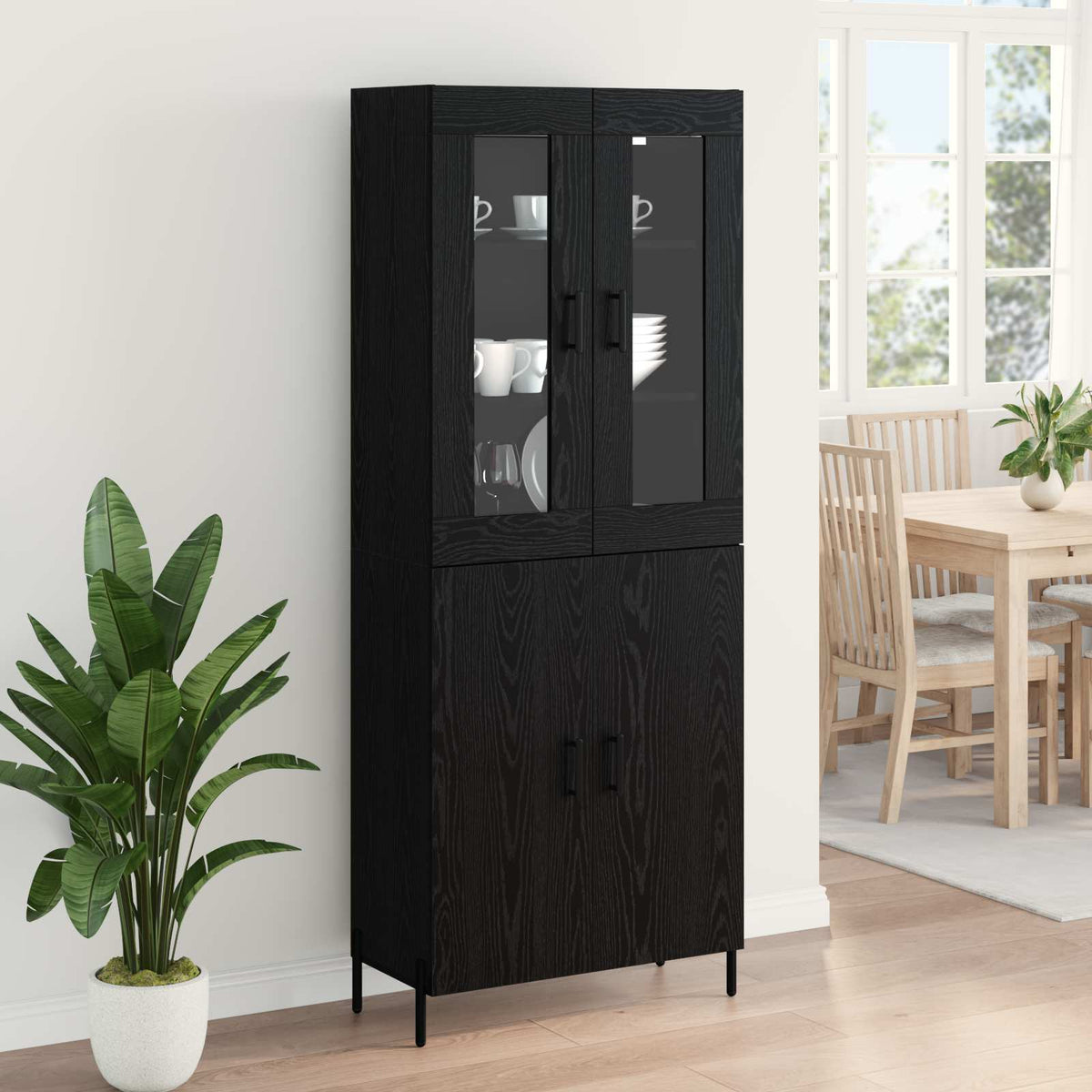 Magasfiú Fekete tölgy 69,5 x 34 x 180 cm Szerelt Fa 4