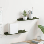 Lebegő polc 2 db Olajzöld 40 x 9 x 2,5 cm Acél