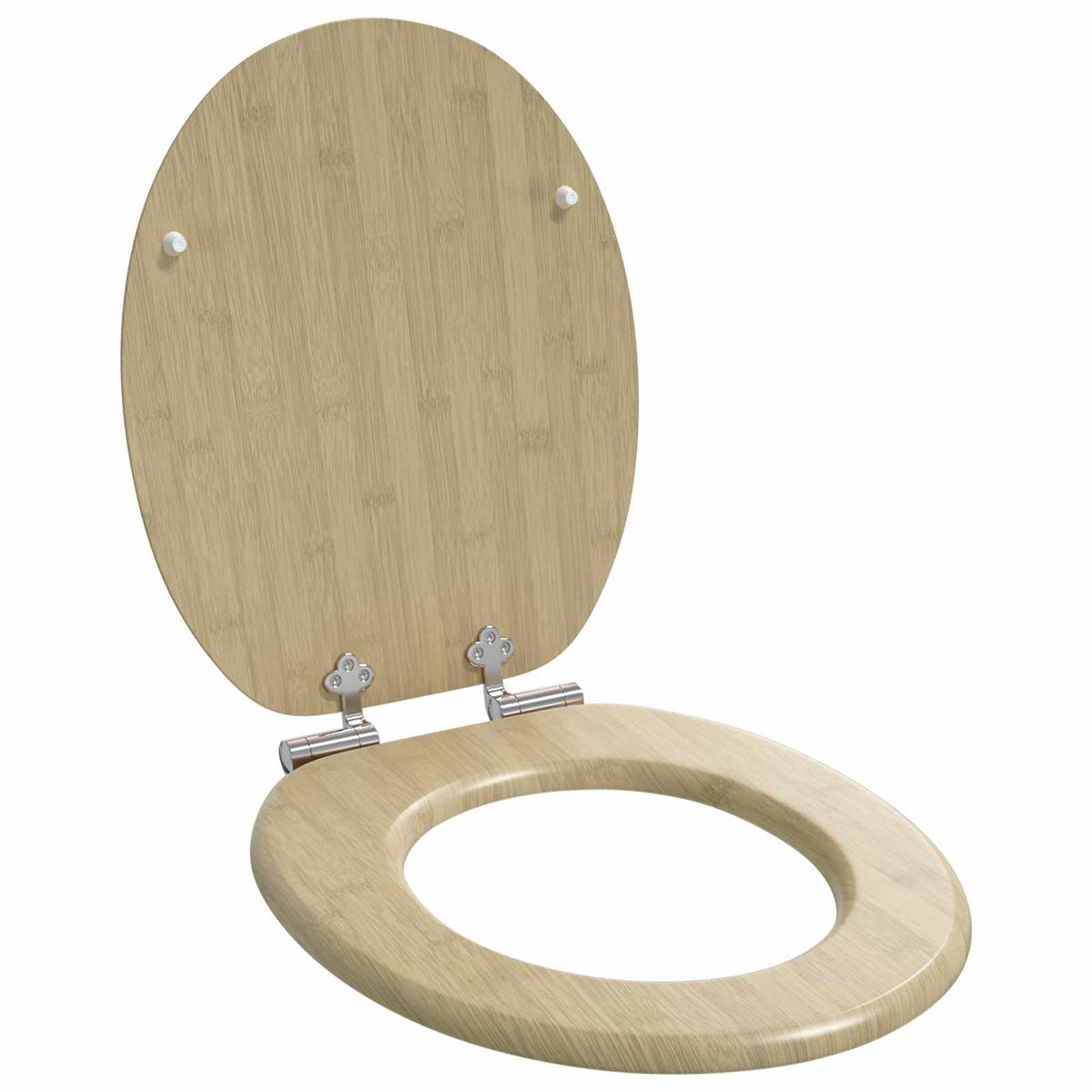Lágy záródású WC ülőke 2 db Világos bambusz szín 44 x 38 cm 3