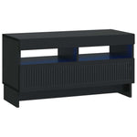 5 darabos LED TV szekrény Fekete Szerelt Fa 5