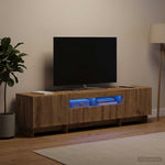 5 darabos LED TV szekrény Kézműves Tölgy Szerelt Fa 3