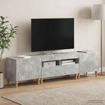 3 darabos LED TV szekrény Betonszürke Szerelt Fa