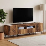 3 darabos LED TV szekrény ZWOLLE Antik Fa Szerelt Fa 3