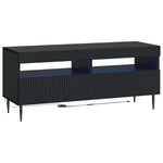 3 darabos LED TV szekrény Fekete Szerelt Fa 5