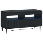 3 darabos LED TV szekrény Fekete Szerelt Fa 5