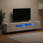 3 darabos LED TV szekrény Magasfényű Fehér Szerelt Fa 3