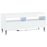 3 darabos LED TV szekrény Magasfényű Fehér Szerelt Fa 5