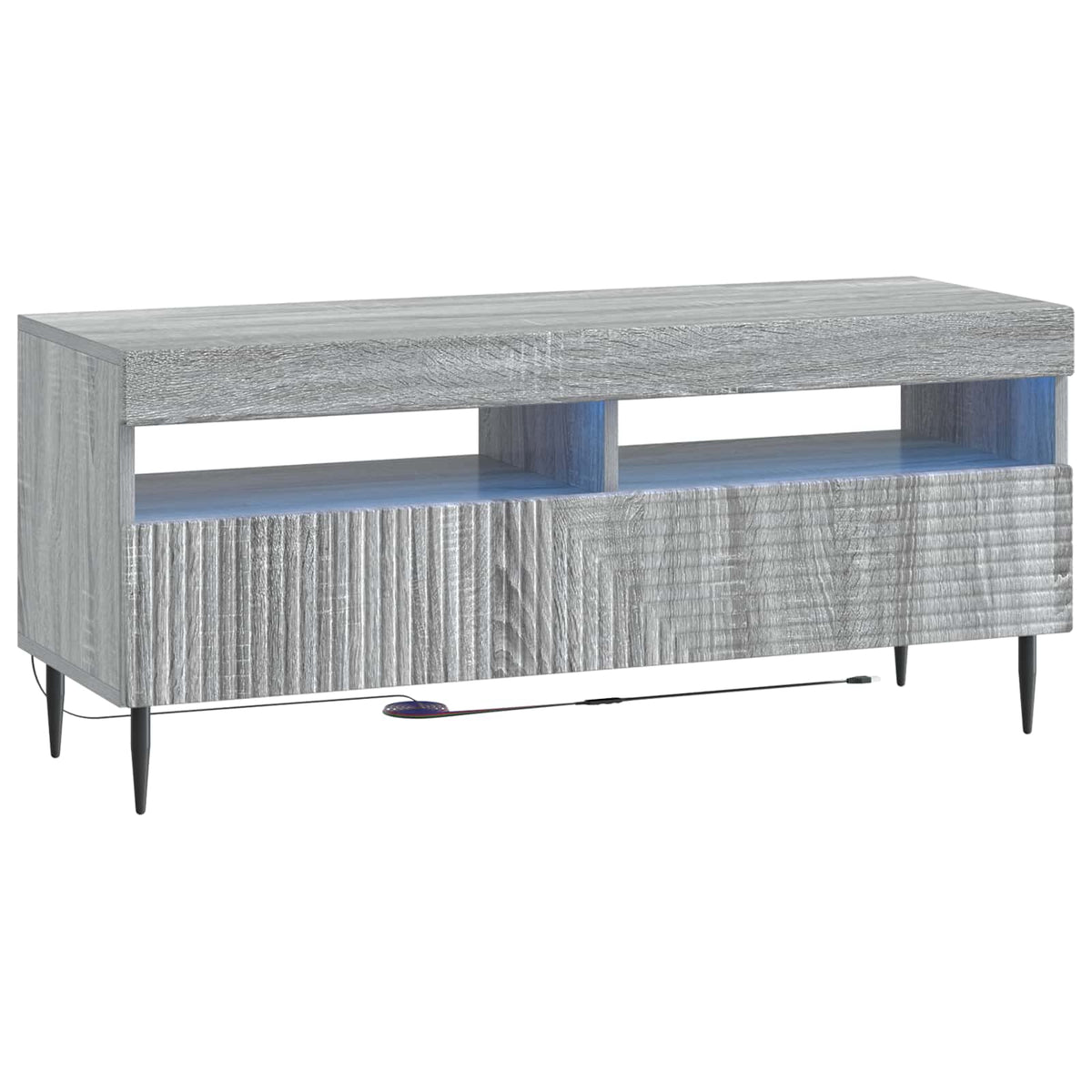3 darabos LED TV szekrény Szürke Sonoma Szerelt Fa 5
