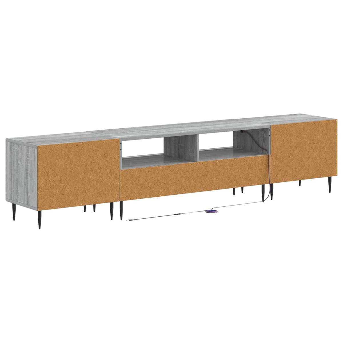 3 darabos LED TV szekrény Szürke Sonoma Szerelt Fa 6