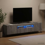 3 darabos LED TV szekrény Szürke Sonoma Szerelt Fa