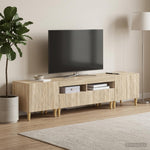 3 darabos LED TV szekrény DELFT Sonoma Tölgy Szerelt Fa 3